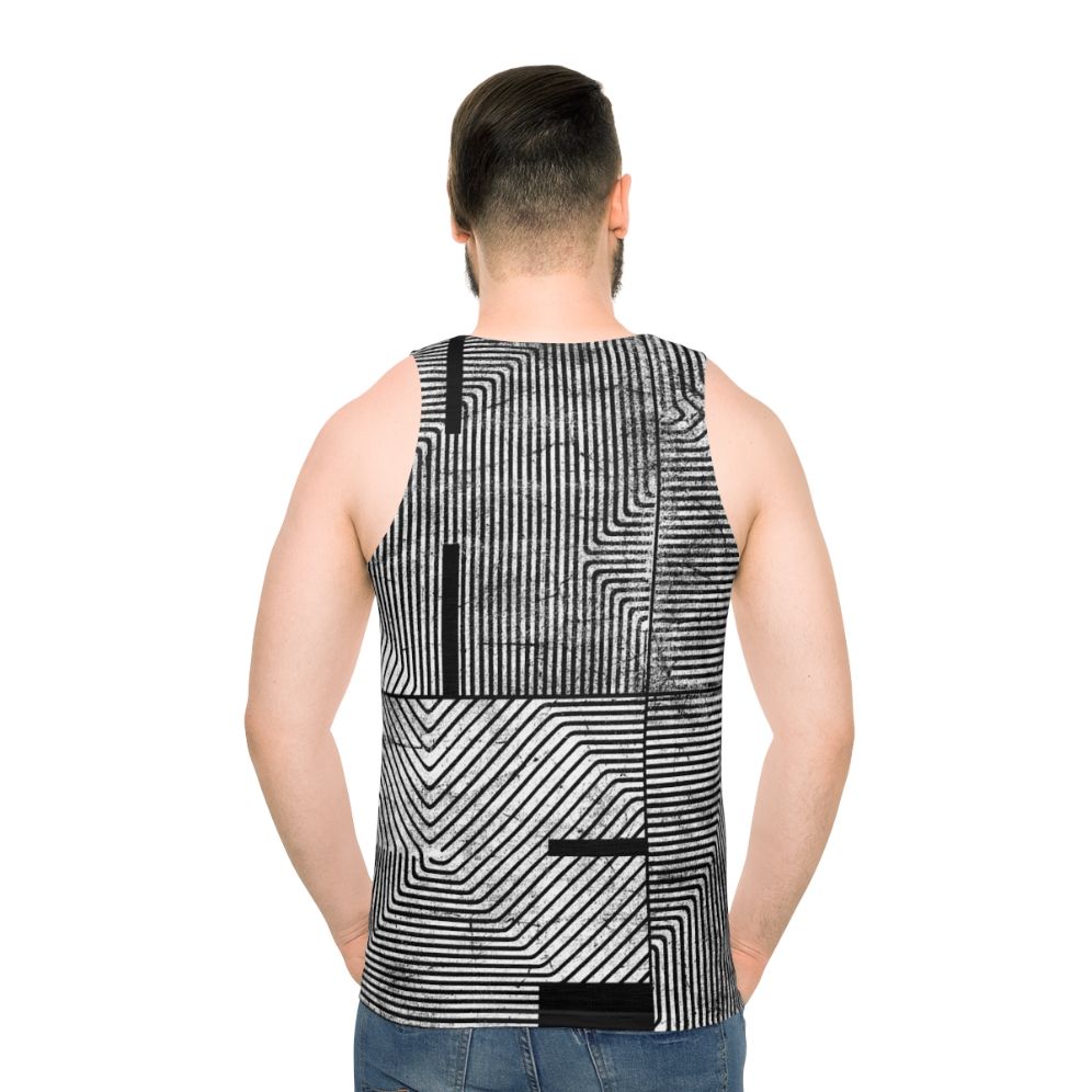 Unisex tank top with abstract geometric design - men back