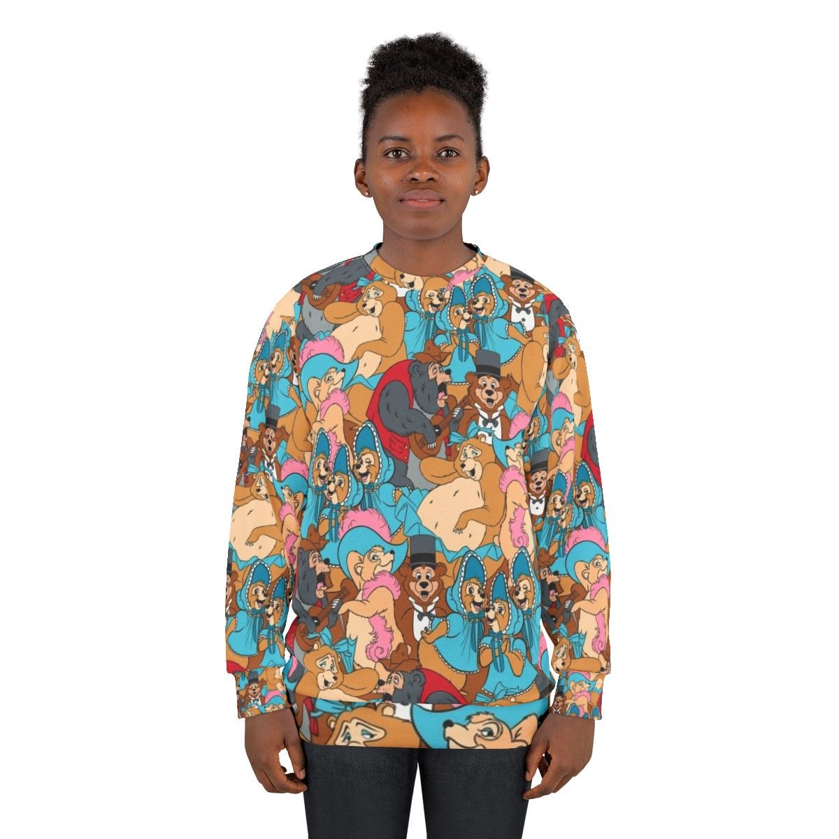 Vintage Country Bear Jamboree Pattern Sweatshirt - women