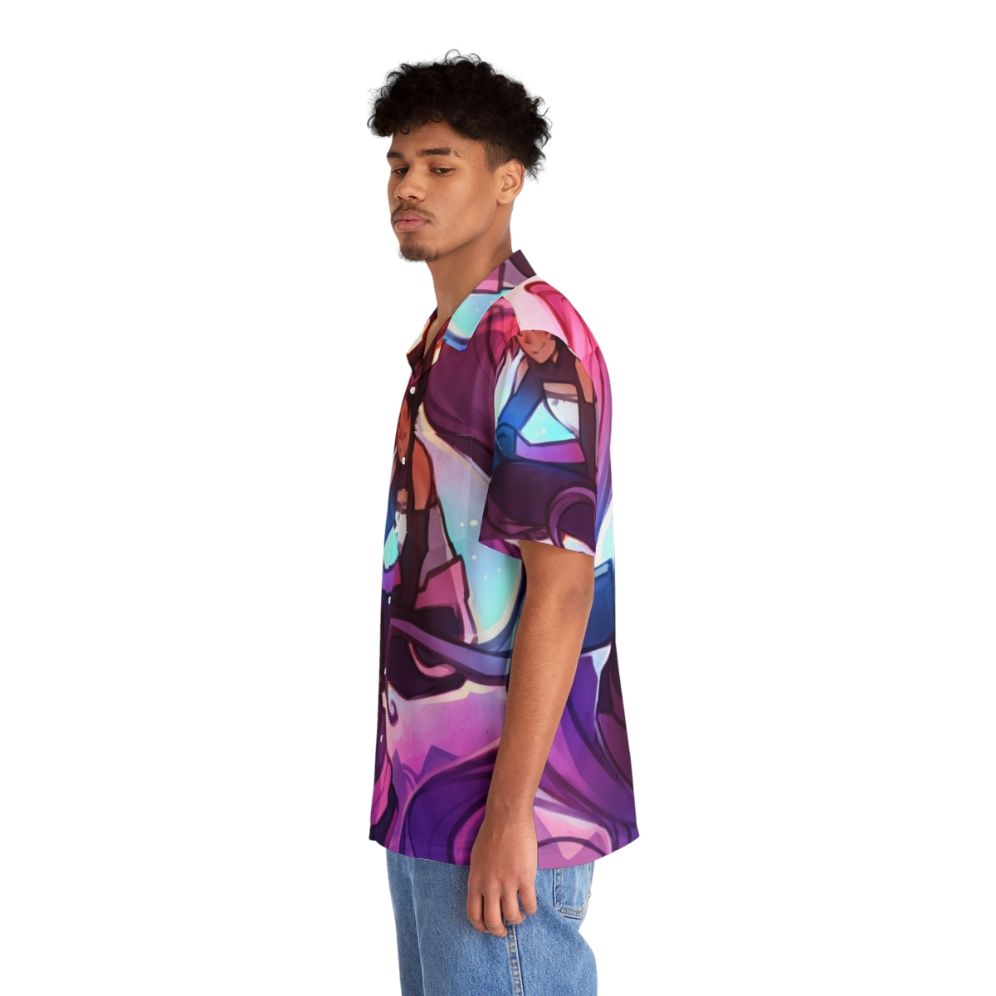 Entrapta inspired Hawaiian shirt with vibrant tropical print - People Left