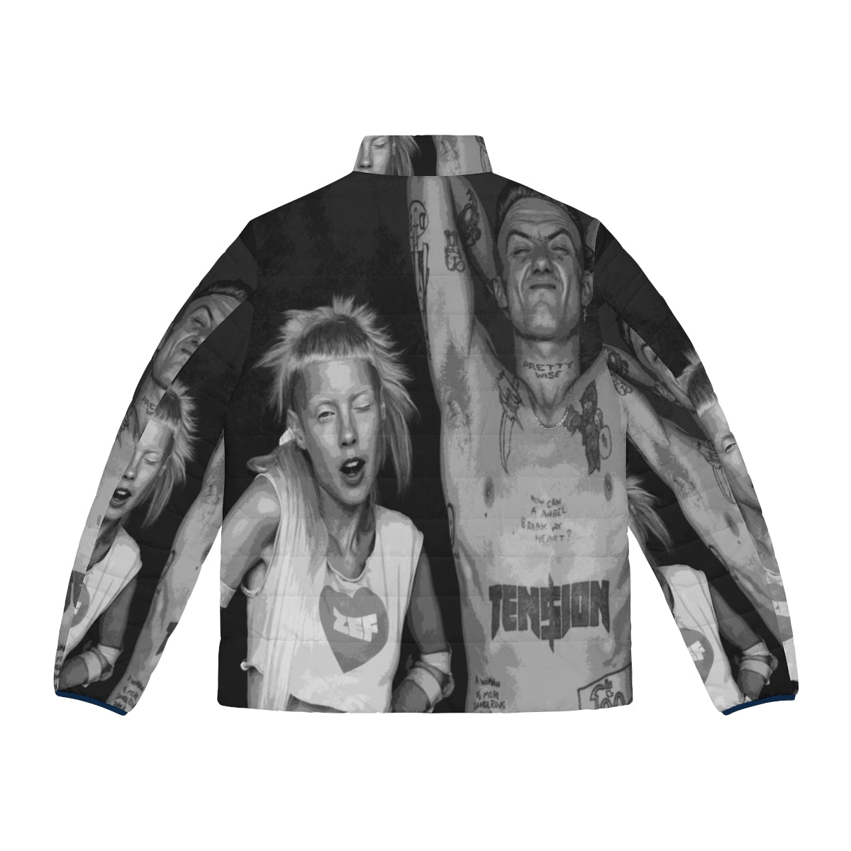 Die Antwoord Yolandi and Ninja inspired puffer jacket with edgy streetwear style - Back