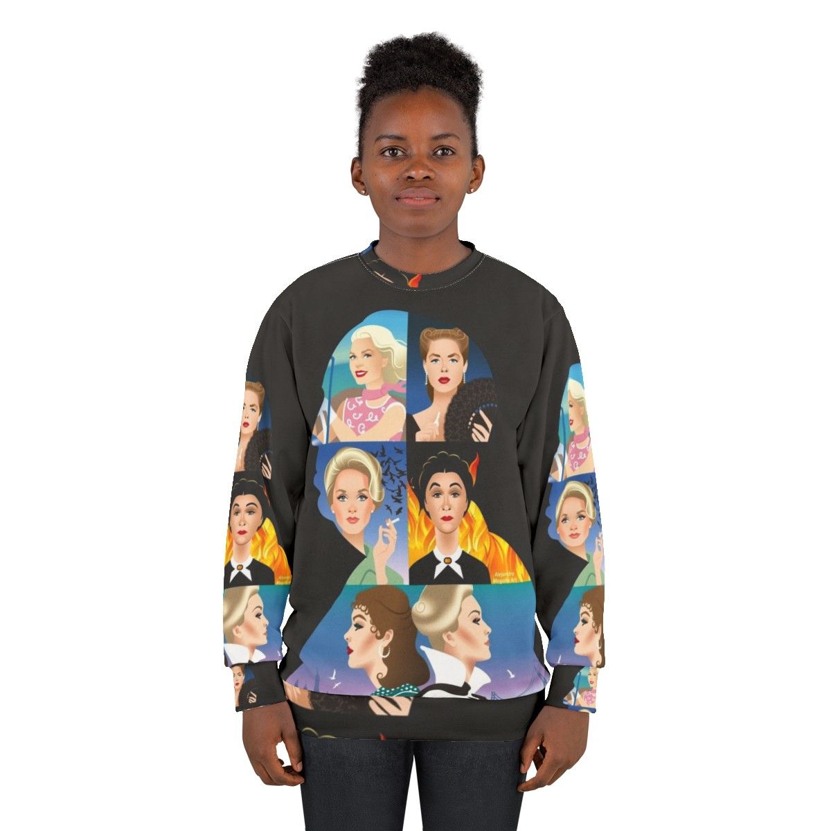 Master Sweatshirt featuring Alfred Hitchcock's iconic silhouette - women