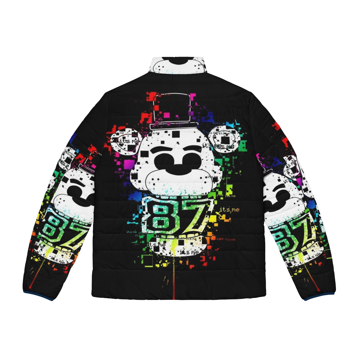 Five Nights at Freddy's Freddy Fazbear Puffer Jacket with iconic characters - Back