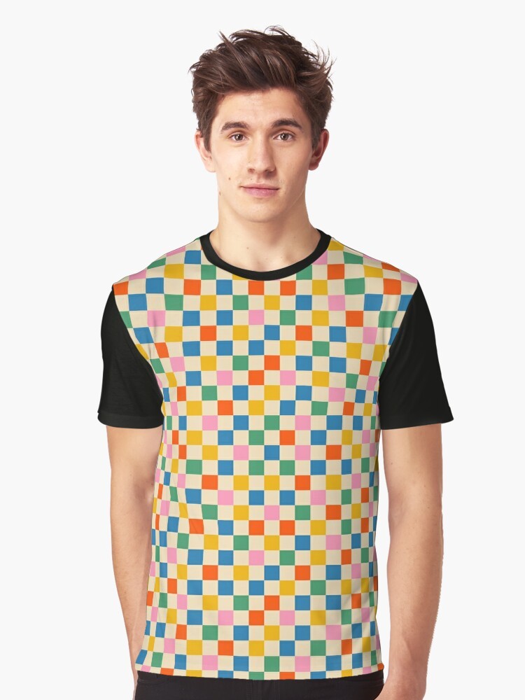 Colorful checkered pattern graphic t-shirt - Men