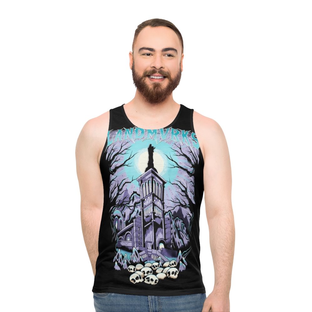 Landmvrks Skull Castle Unisex Heavy Metal Tank Top - men