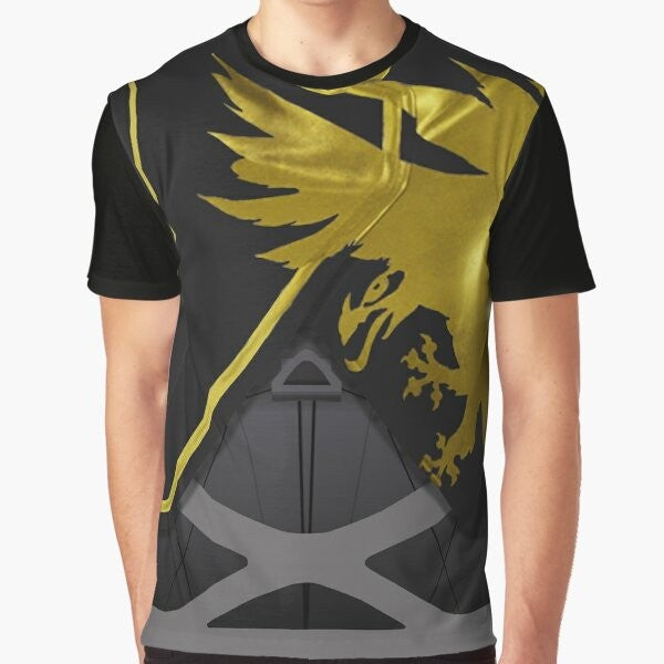 Warlock armor graphic design on a t-shirt for Destiny fans