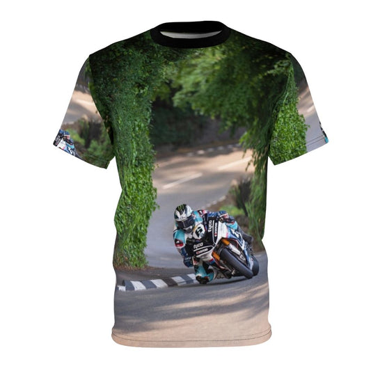 Motorcycle racing inspired t-shirt featuring speed, danger, and the thrill of the Isle of Man TT