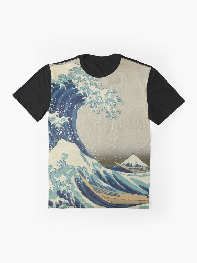 Vintage Japanese Kanagawa Great Wave Graphic T-Shirt - Flat lay