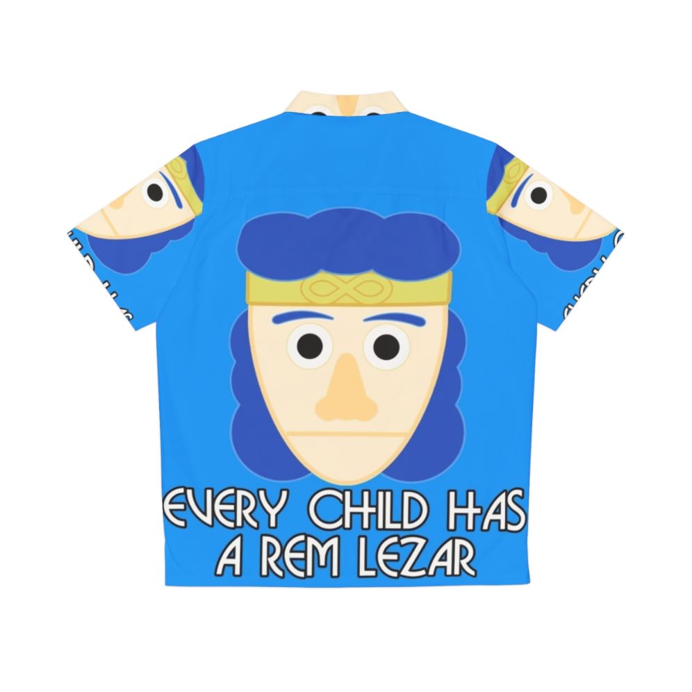 Rem Lezar Blue Hawaiian Shirt - Back