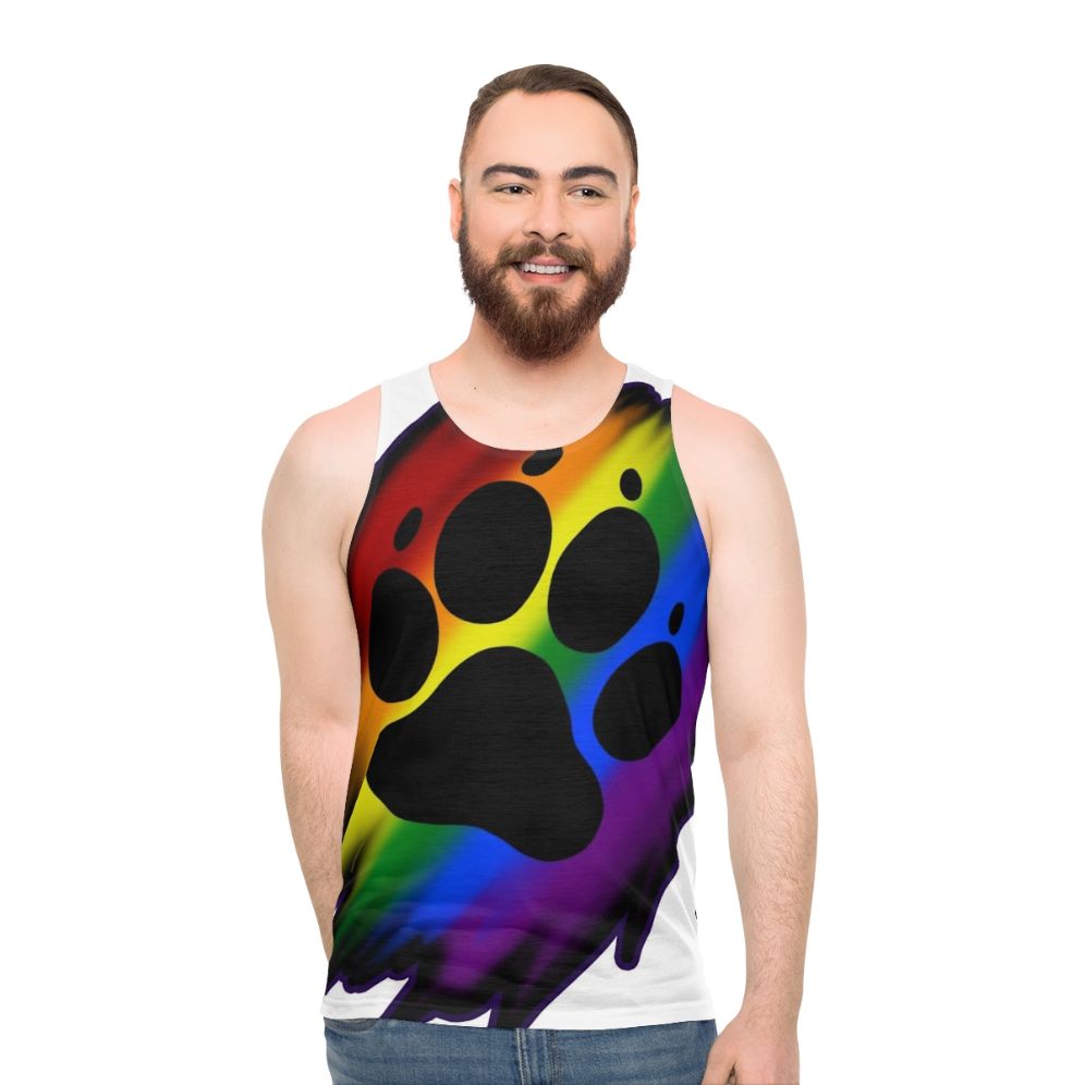 Colorful rainbow graphic unisex tank top - men