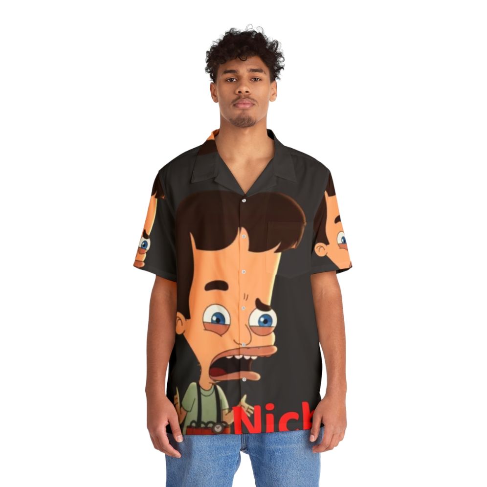 Big Mouth Nick Fan Art Hawaiian Shirt - People Front