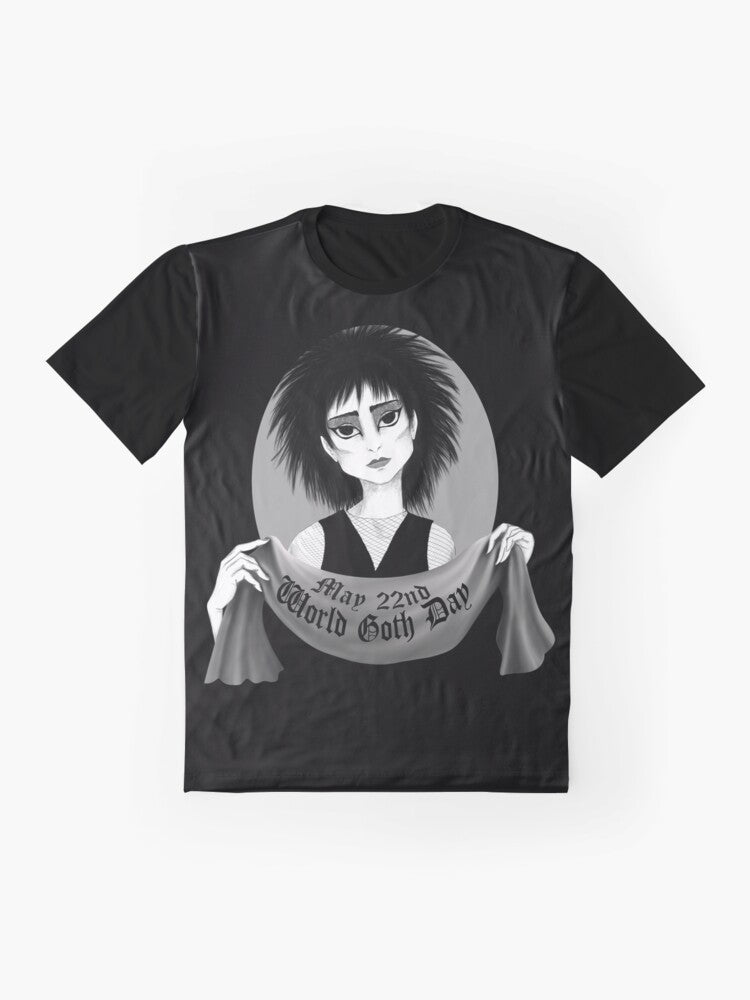 World Goth Day Siouxsie and the Banshees inspired graphic t-shirt - Flat lay