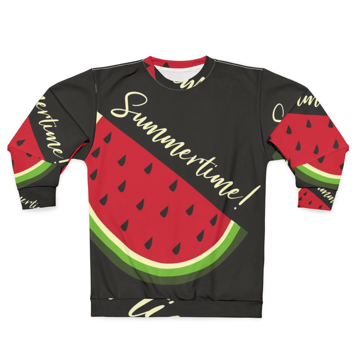 Black sweatshirt with a watermelon design