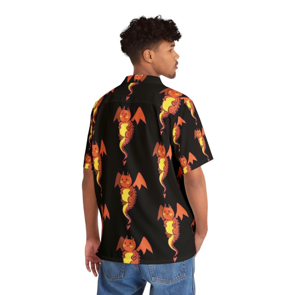 Legendary Cat Dragon Hawaiian Shirt with Kawaii Design - People Back