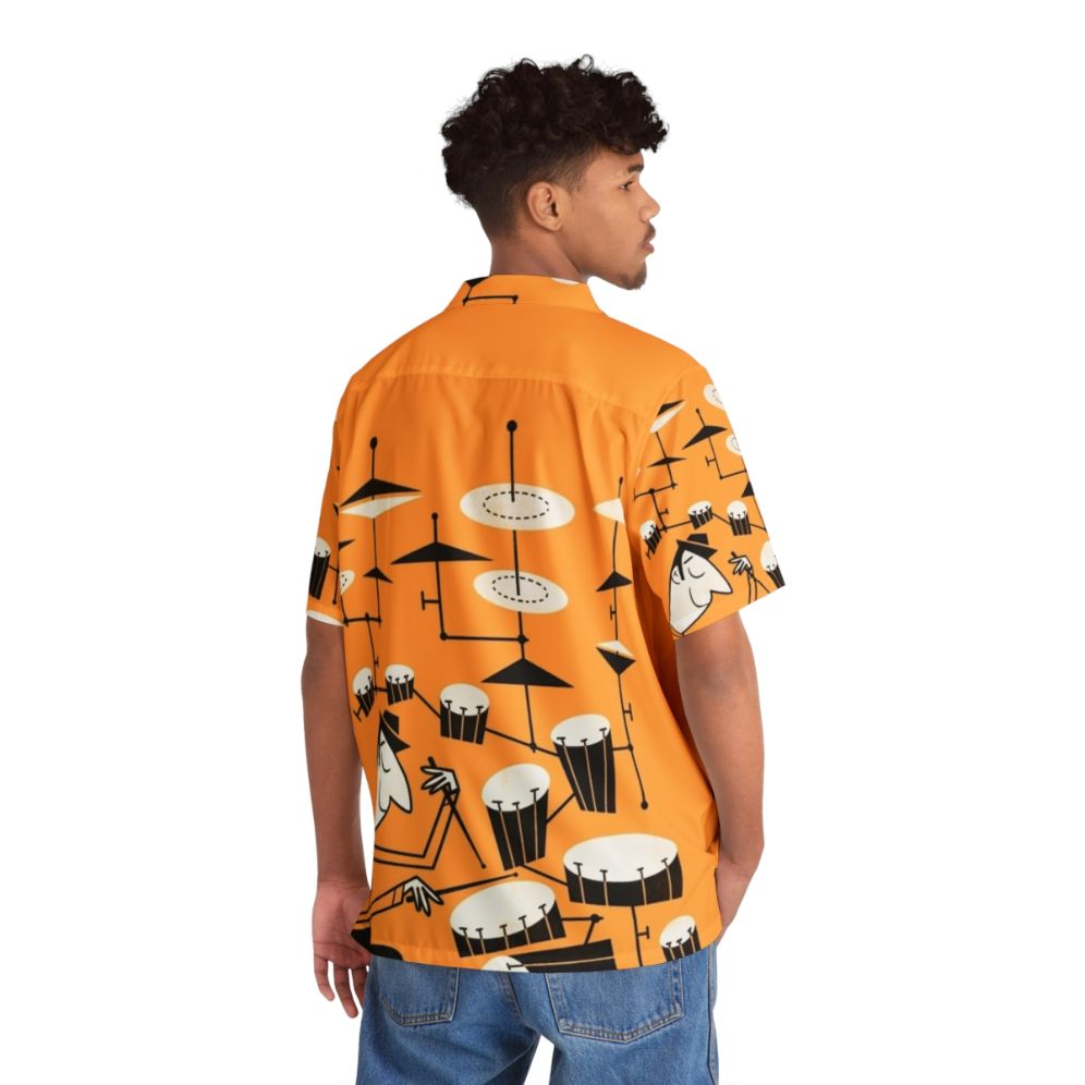 Rhythmic Hawaiian Shirt with Music-Inspired Graphic - People Back