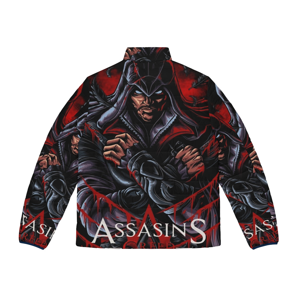 Ezio Auditore Assassin's Creed Puffer Jacket featuring iconic video game character design - Back