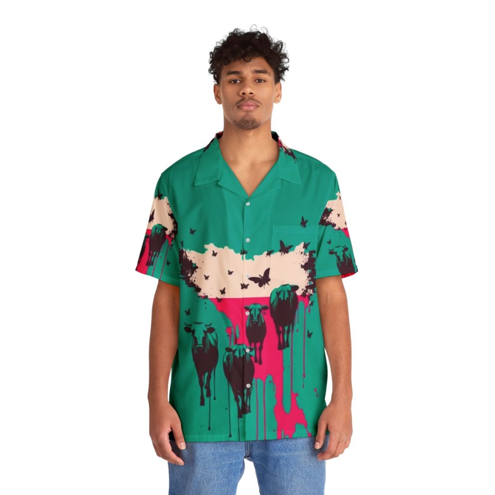 Wild Cows Hawaiian Shirt featuring cows and outdoor adventure - People Front