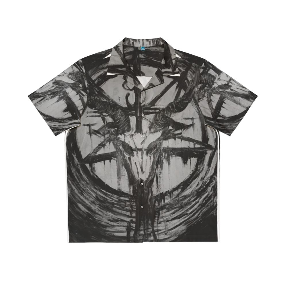 Baphomet abstract art Hawaiian shirt with satanic design