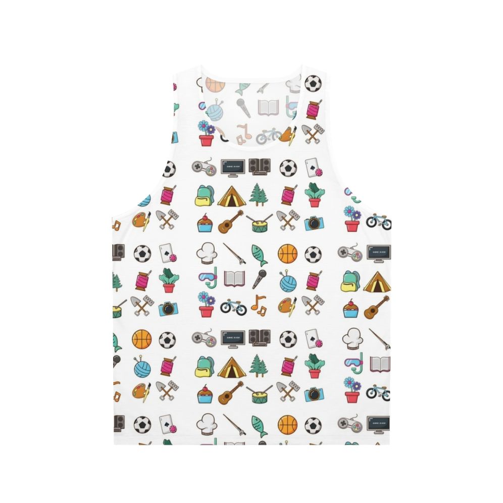 Hobbies sticker pack unisex tank top