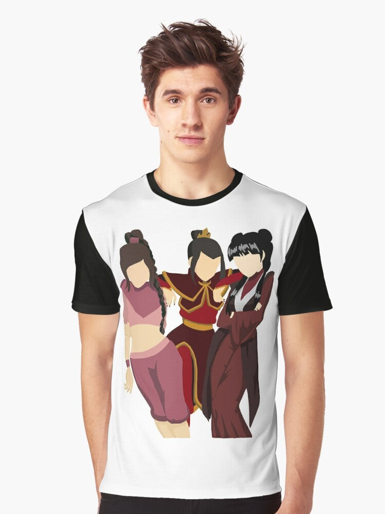 Avatar the Last Airbender graphic t-shirt featuring Azula, Mai, and Ty Lee from the Fire Nation - Men