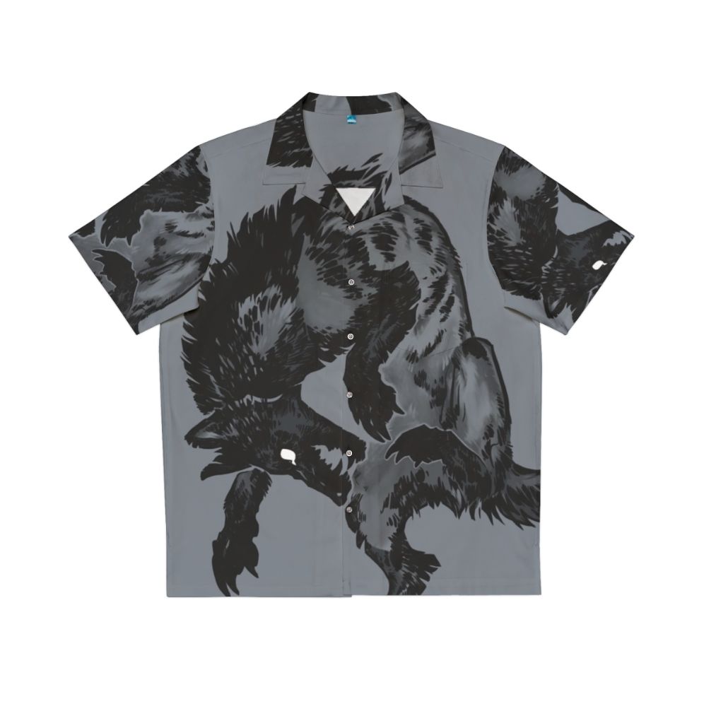 Hyena Hawaiian Shirt with tropical animal print