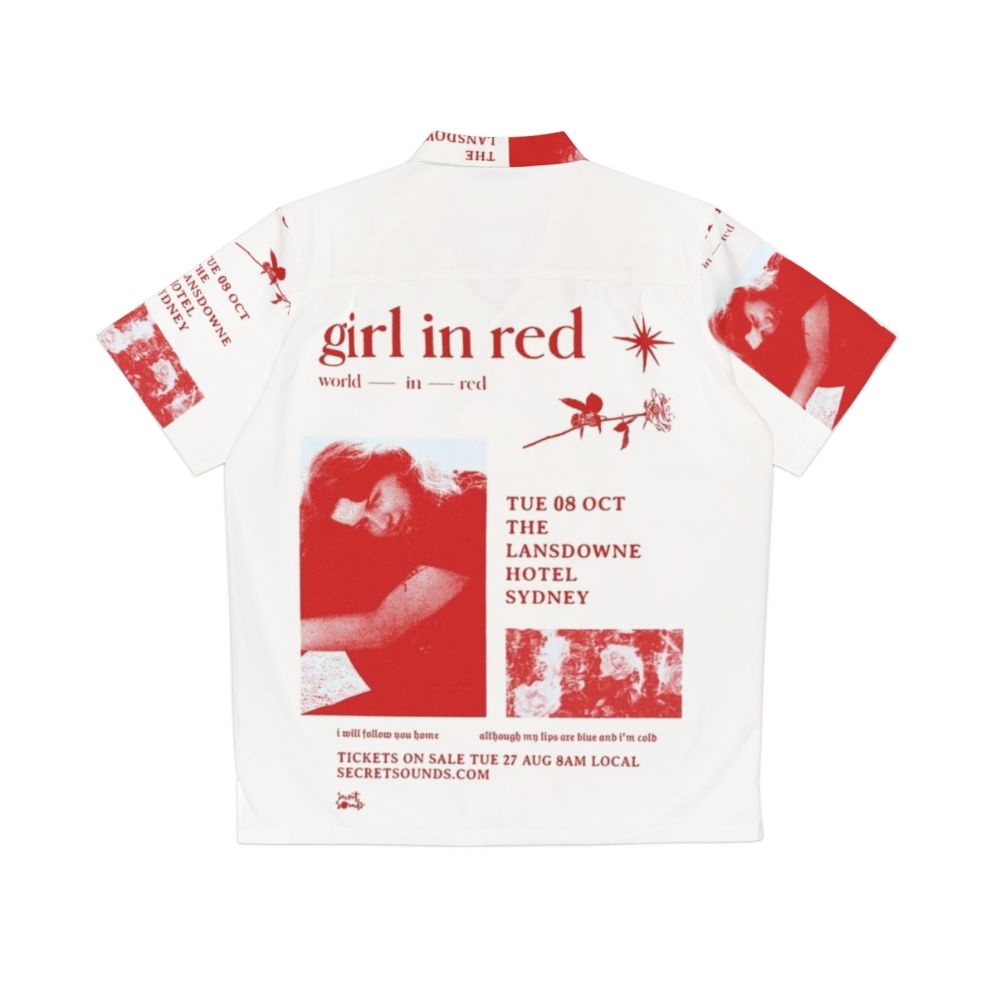 Girl In Red Aesthetic Hawaiian Shirt - Back