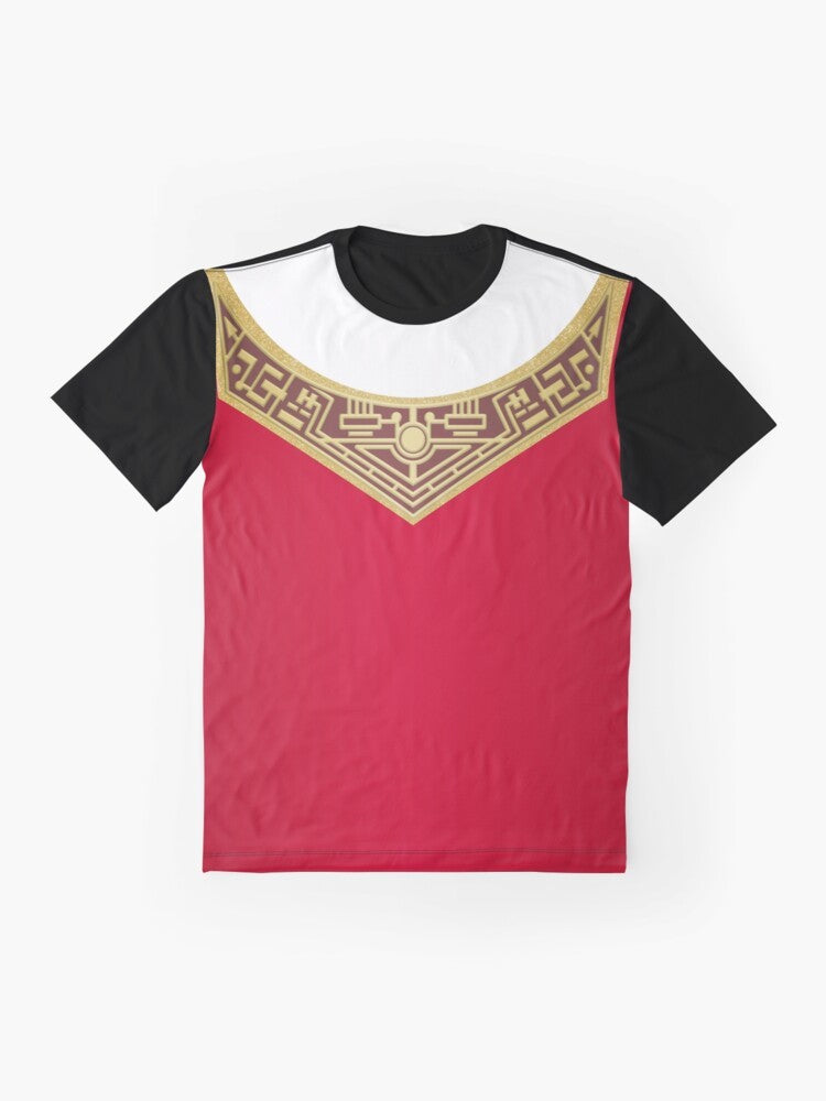 Zeo Red Graphic T-Shirt featuring the Red Ranger from the Power Rangers Zeo TV series - Flat lay