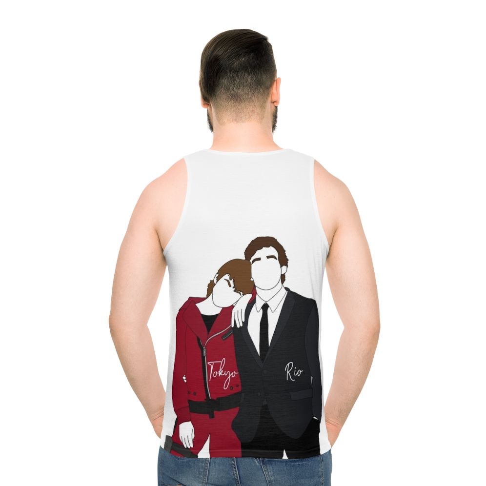 Money Heist Tokyo and Rio Unisex Tank Top - men back