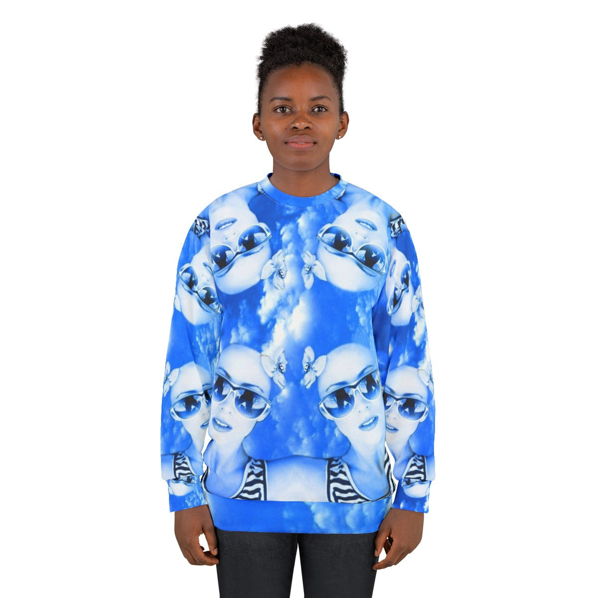 Skydiver sweatshirt with abstract, nature-inspired graphic design - women