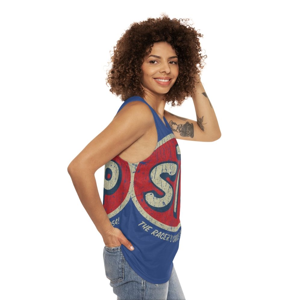 Retro 1954 Unisex STP Racer Tank Top - women side