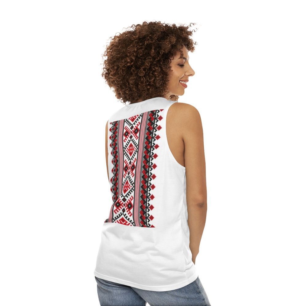 Ukrainian vyshyvanka embroidered unisex tank top - women back