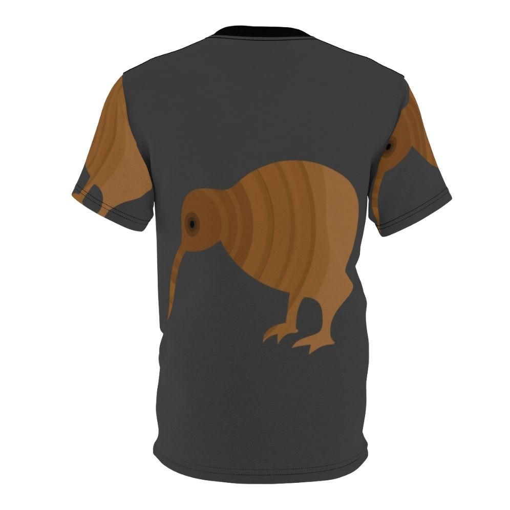 Vibrant and colorful t-shirt design featuring a kiwi bird, one of the legendary animals of New Zealand - Back