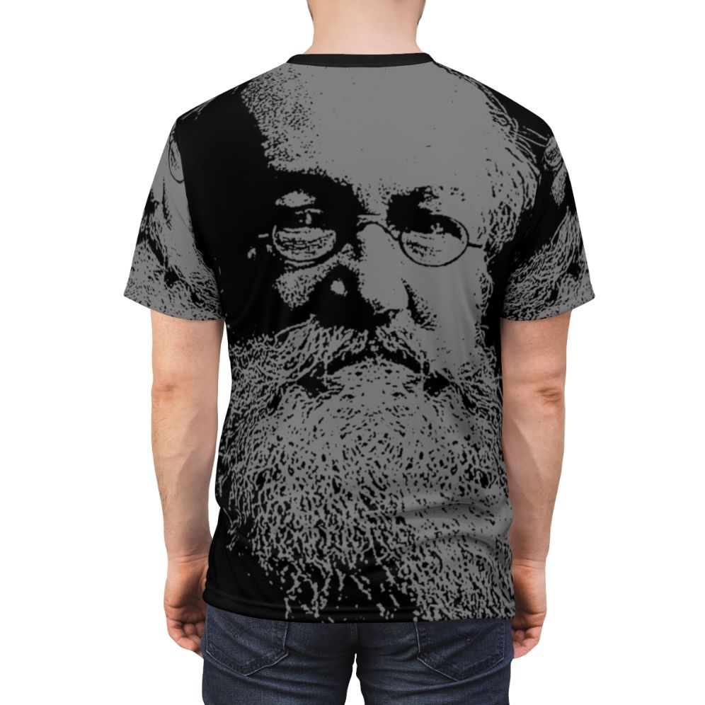 Peter Kropotkin-inspired t-shirt with revolutionary and socialist imagery - men back