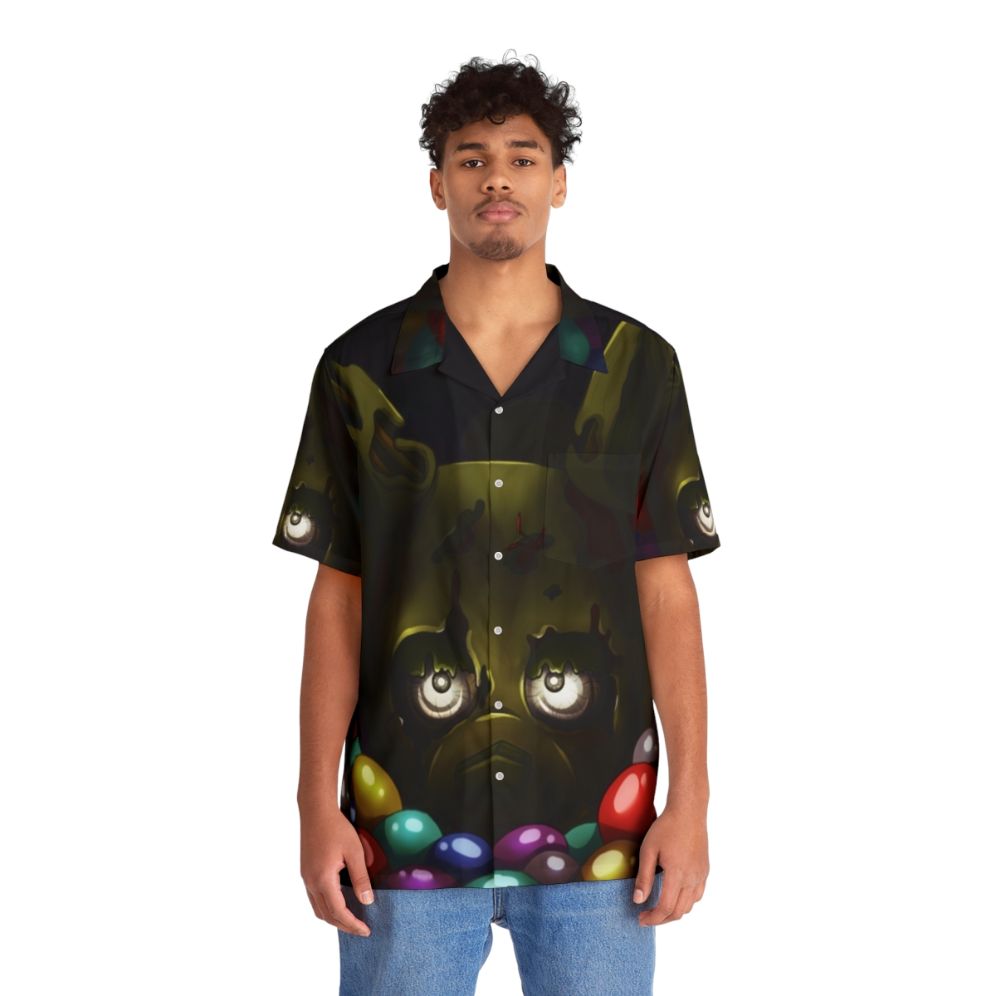 Springtrap Into The Pit V1 Hawaiian Shirt - Five Nights at Freddy's themed clothing - People Front