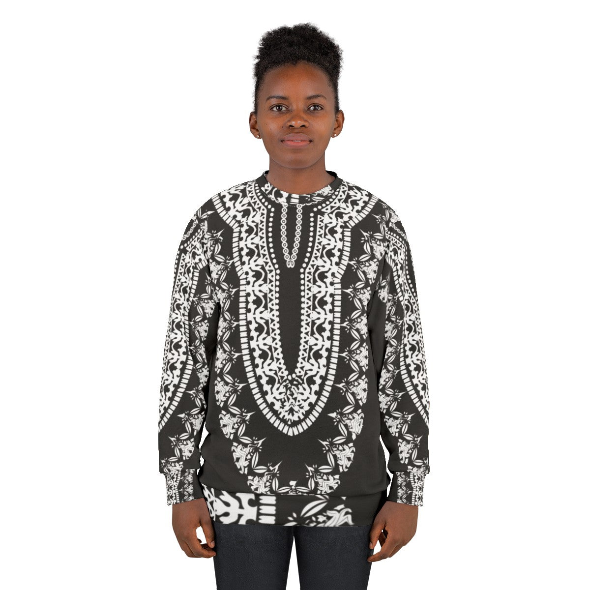 Wakandan Tribal Black Dashiki Sweatshirt - women