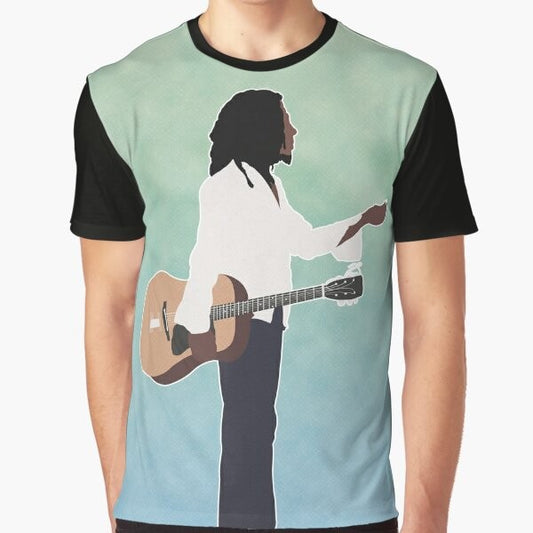 Bob Marley graphic t-shirt featuring the legendary Jamaican reggae artist and his iconic lyrics and imagery