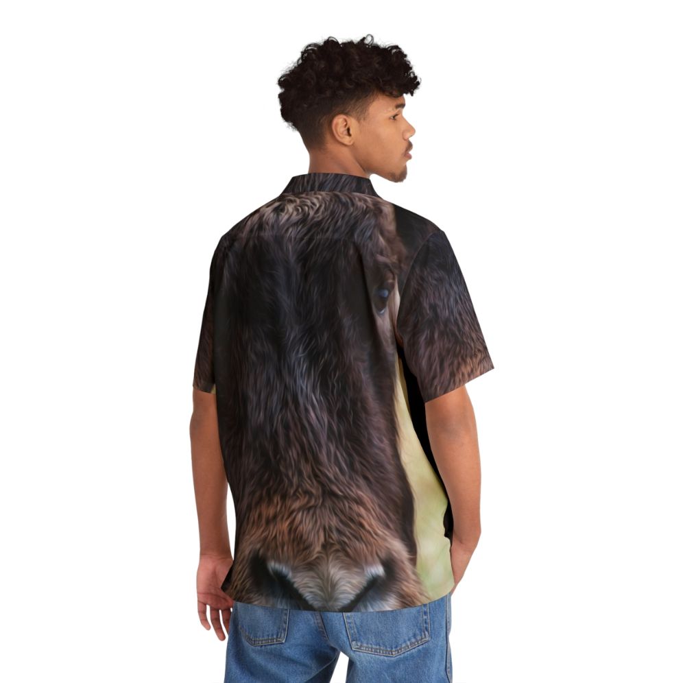 Ox Wildlife Animals Horns Musk Winter Hawaiian Shirt - People Back