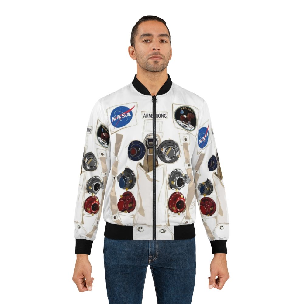 Vintage NASA Astronaut Spacesuit Bomber Jacket with Neil Armstrong Graphic - Lifestyle