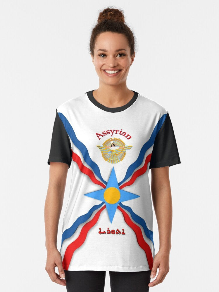 Assyrian flag graphic design printed on a high-quality t-shirt - Women