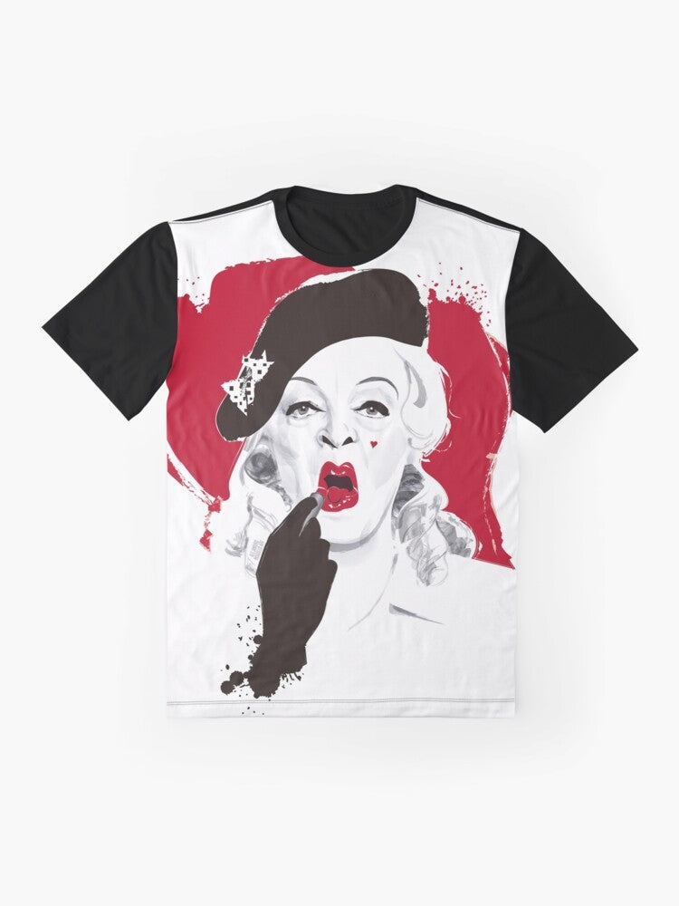 Baby Jane lipstick graphic t-shirt featuring the classic Hollywood icon - Flat lay