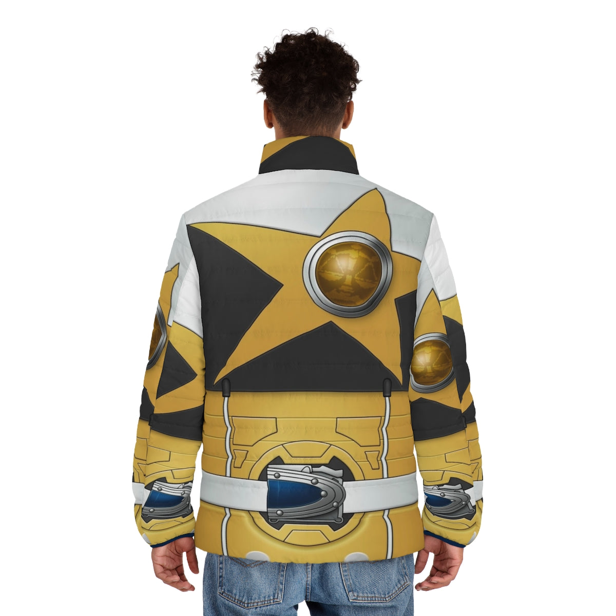 Tebingold Puffer Jacket - Padded Jacket with Galaxy and Zodiac Inspired Design - men back