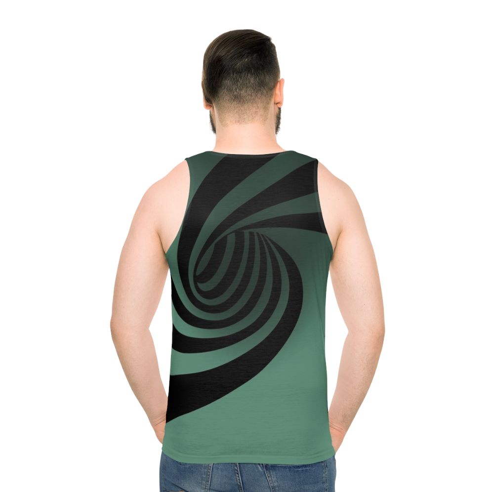 Optical Illusion Geometric Pattern Unisex Tank Top - men back