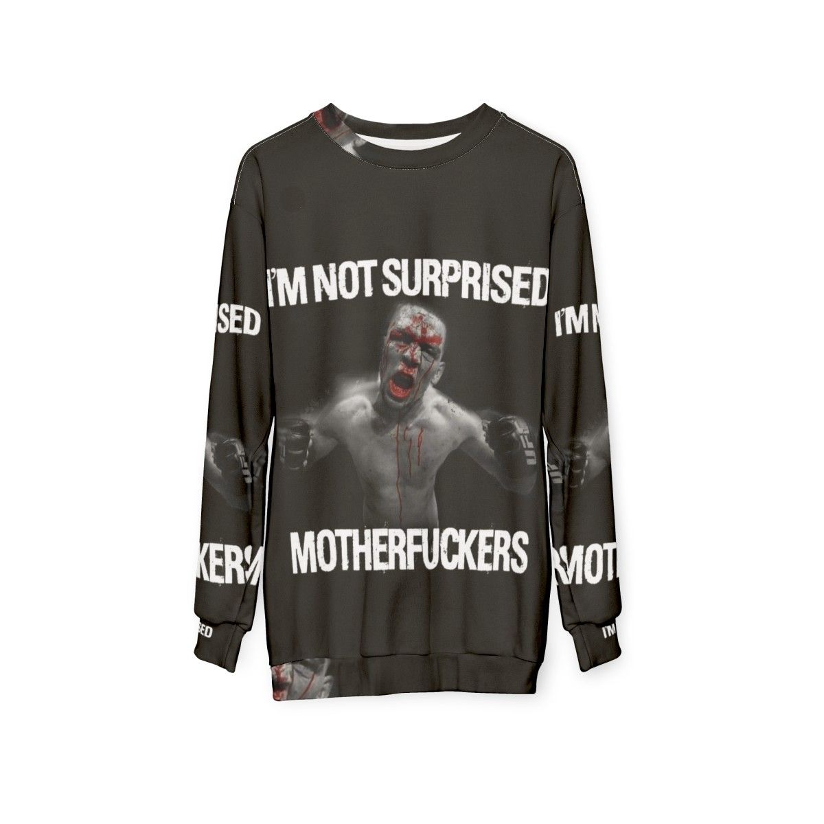 Nate Diaz "Surprise Surprise" UFC Fighter Sweatshirt - hanging