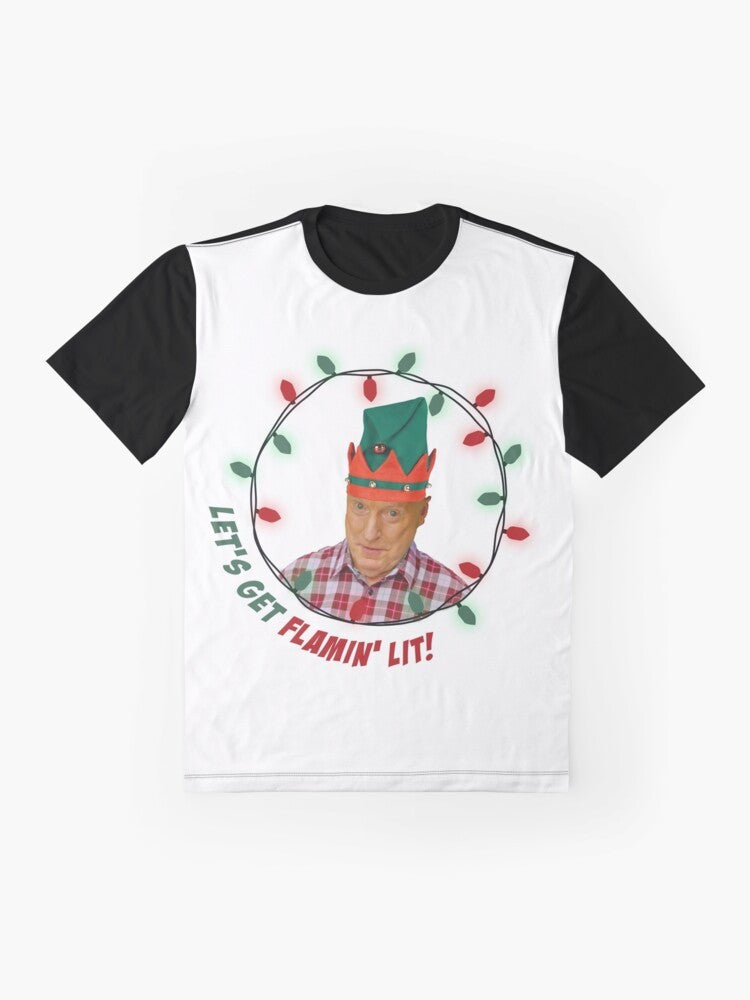 Alf Elf Graphic T-Shirt - Funny Ugly Christmas Sweater Design - Flat lay