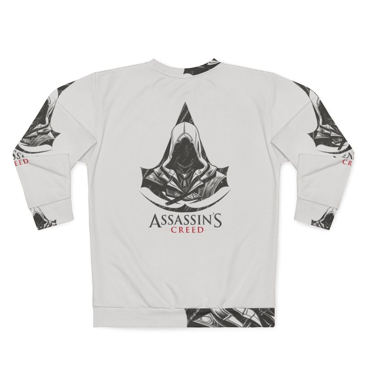 Assassin's Creed character design printed on a cozy sweatshirt - Back