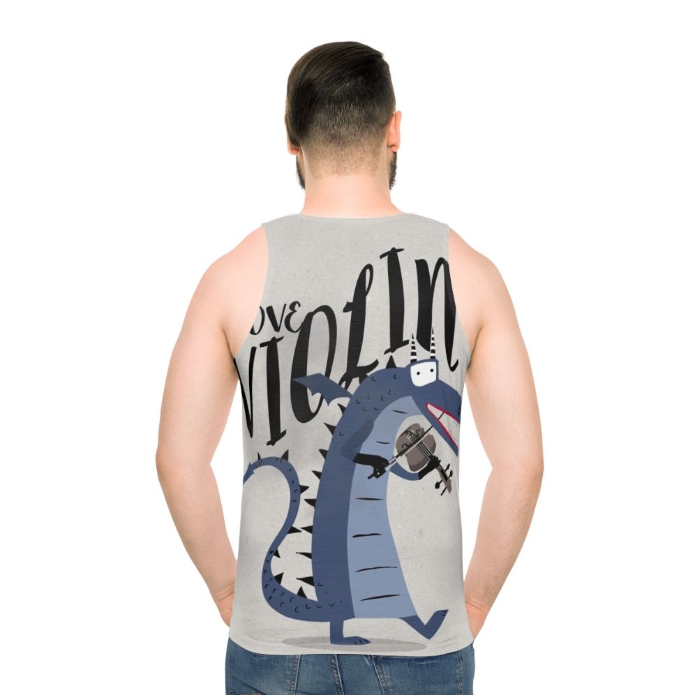 Blue dragon violinist unisex tank top - men back