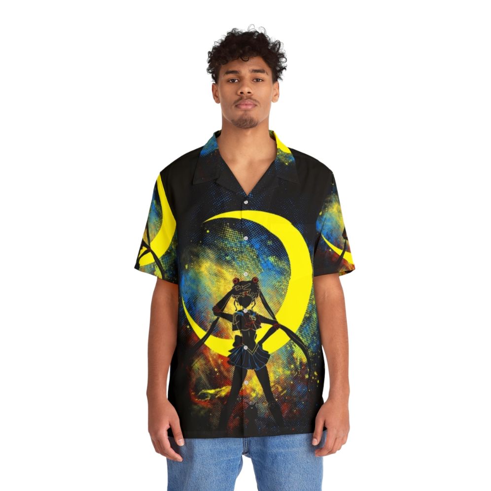 Celestial Moon Art Hawaiian Shirt - People Front