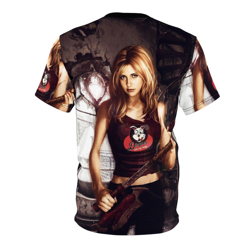 Buffy the Vampire Slayer inspired fan t-shirt with slayer and vampire designs - Back