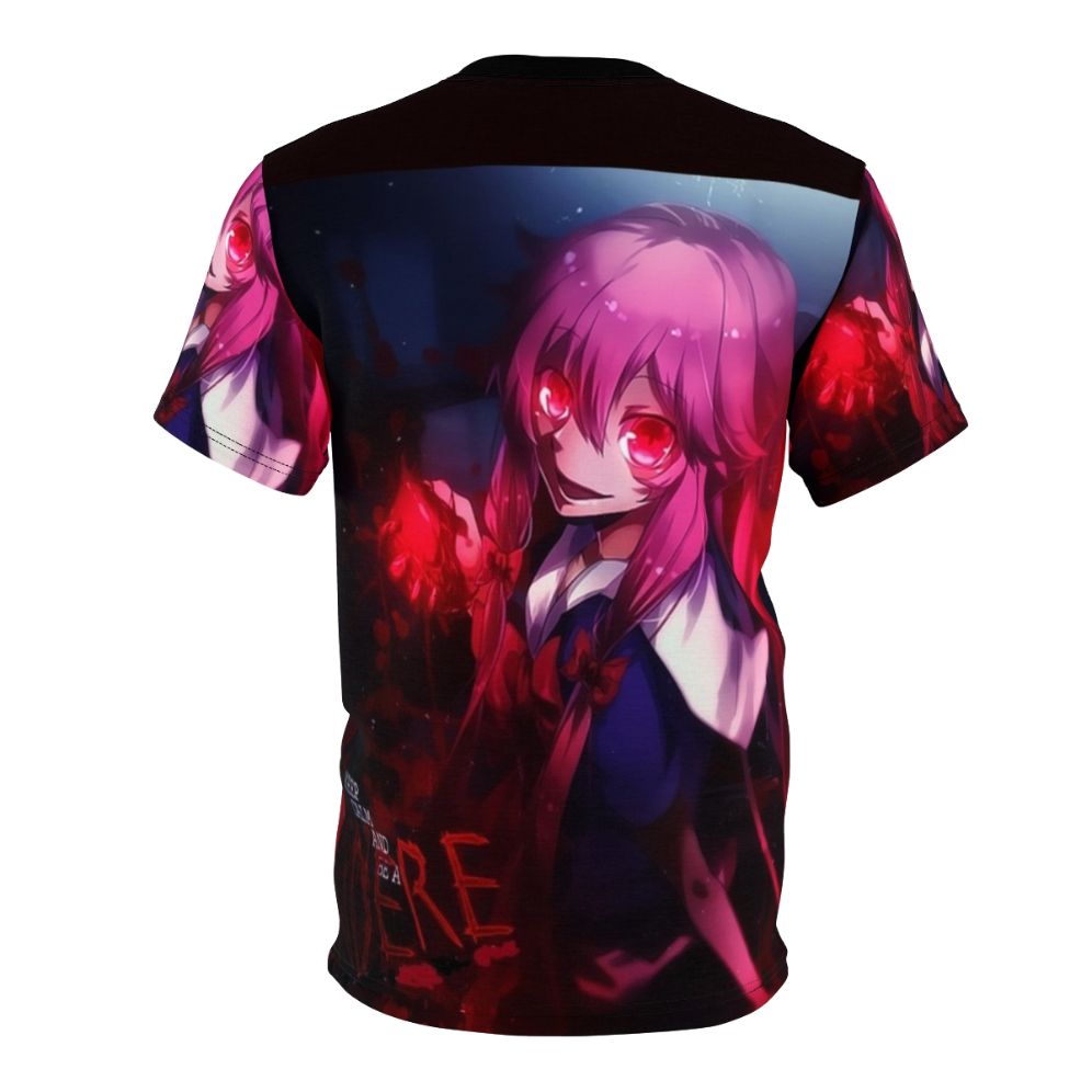 Mirai Nikki-inspired anime t-shirt with yuno gasai character - Back