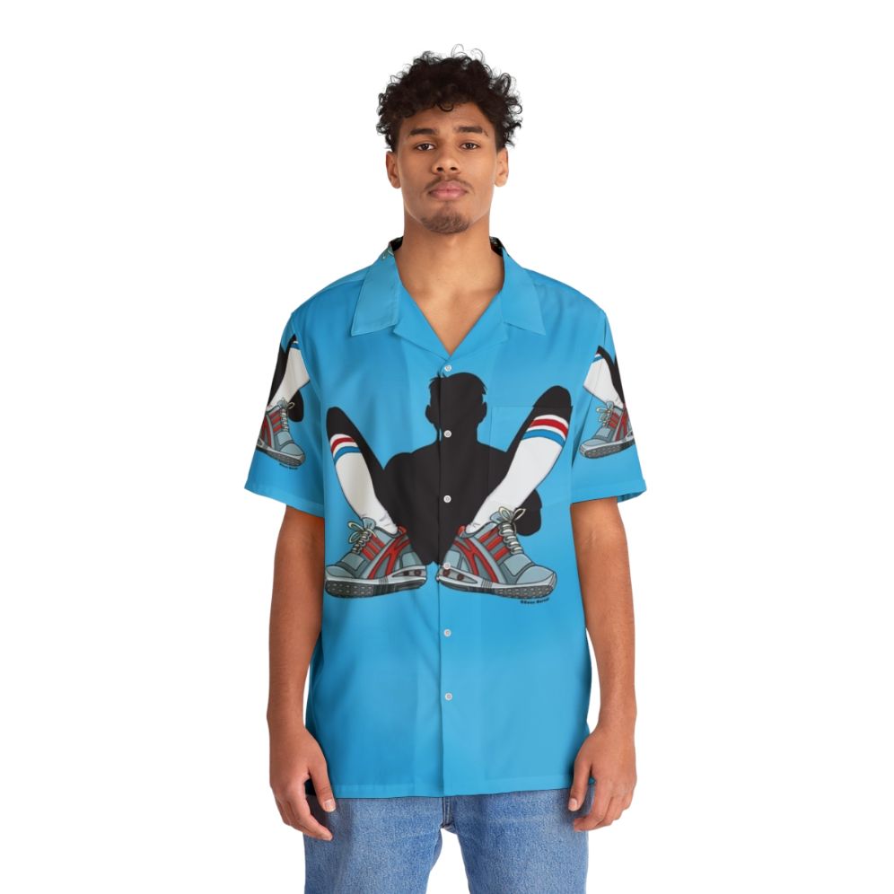 Blue Hawaiian Shirt for Men - People Front