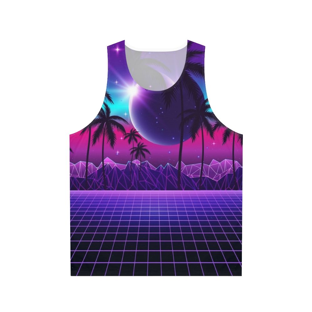 Retro aesthetic neon sunset unisex tank top